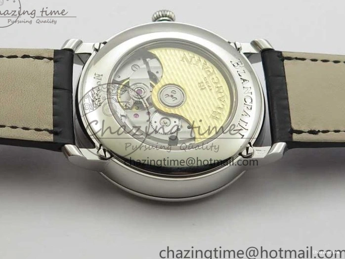 0128 MultiPurpose Villeret 6654 SS Complicated Function OMF 1:1 Best Edition White Dial on Black Leather Strap A6654 V 7901